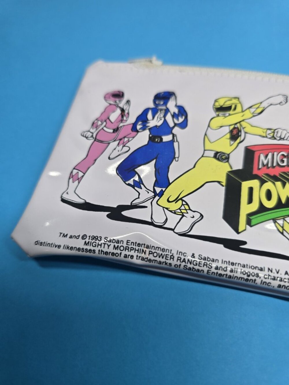 VINTAGE 1993 MIGHTY MORPHIN POWER RANGERS ZIPPERED PENCIL POUCH STORAGE CASE - Picture 7 of 11